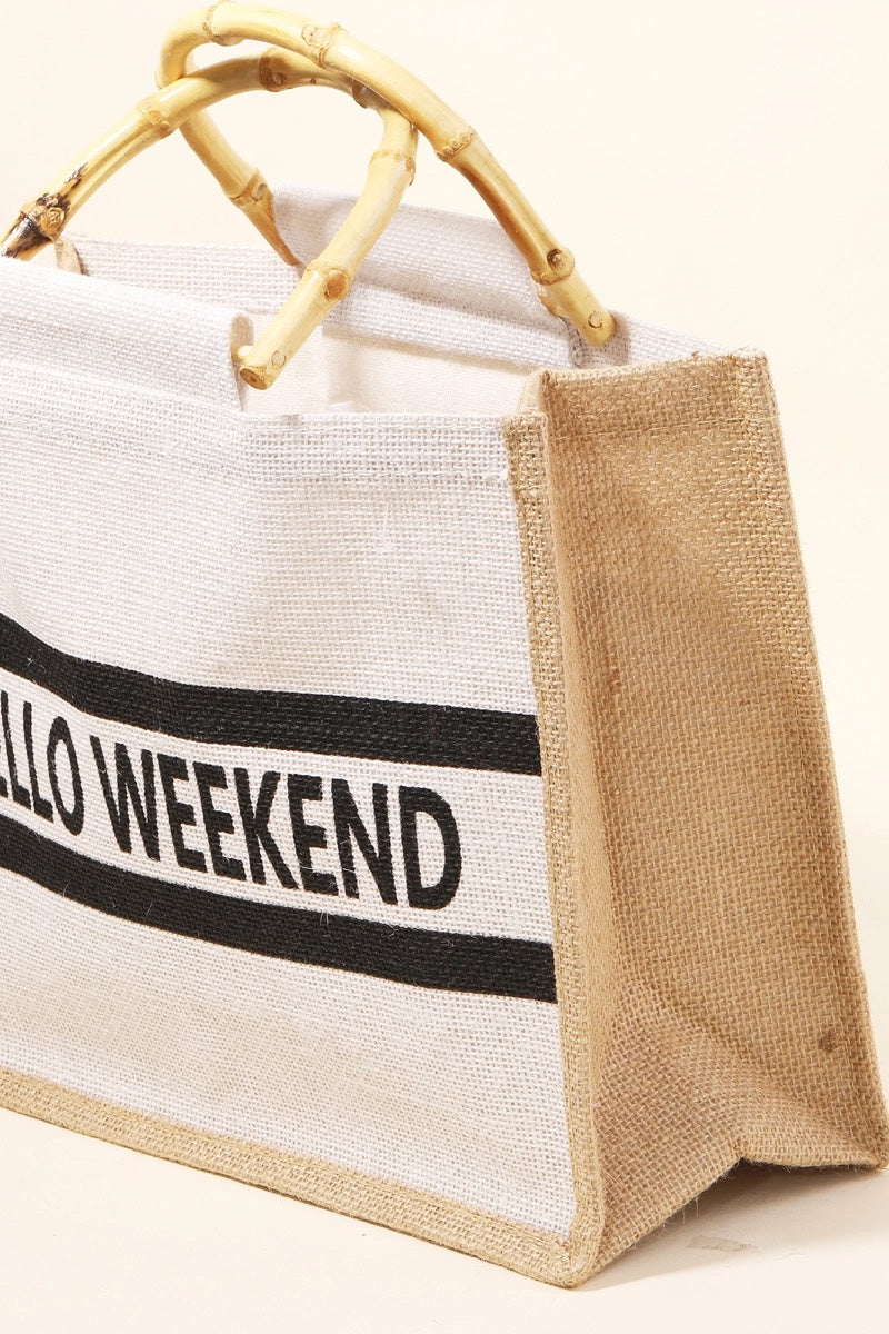 Bamboo Hello Weekend Tote Bag