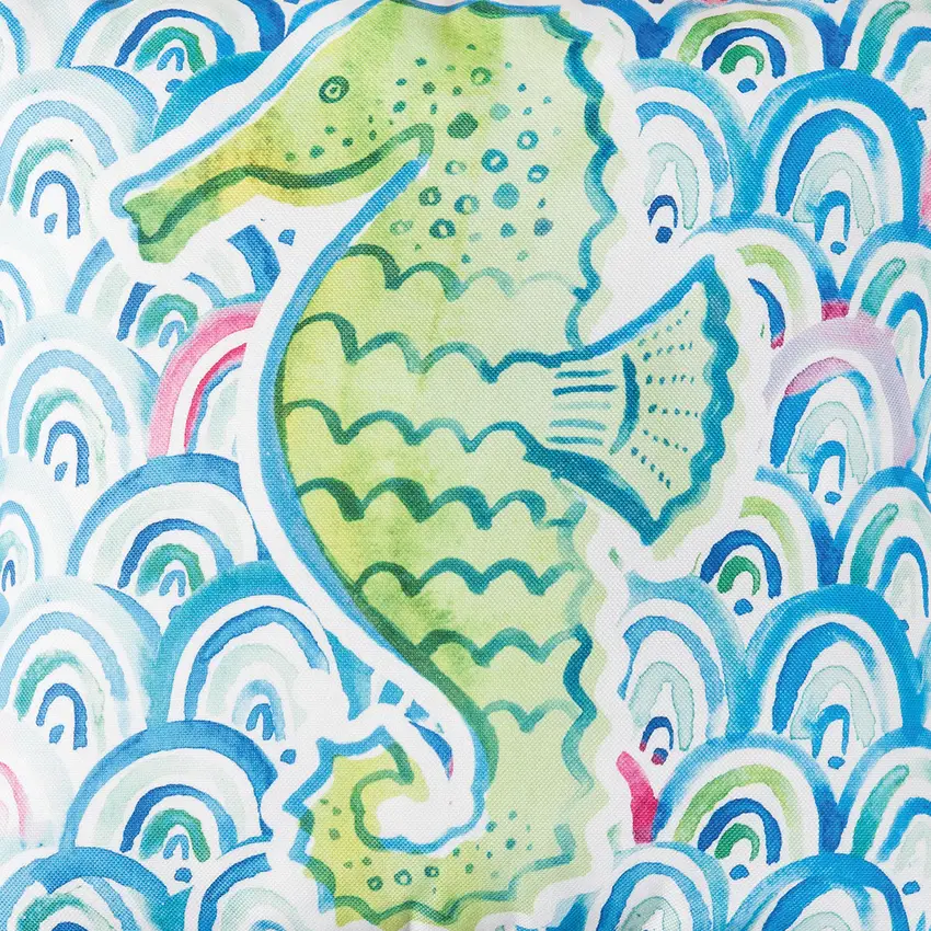 Mermaid Garden Seahorse Indoor/Outdoor Pillow