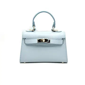 Leather Crossbody W/ Top Handle Purse- Italy