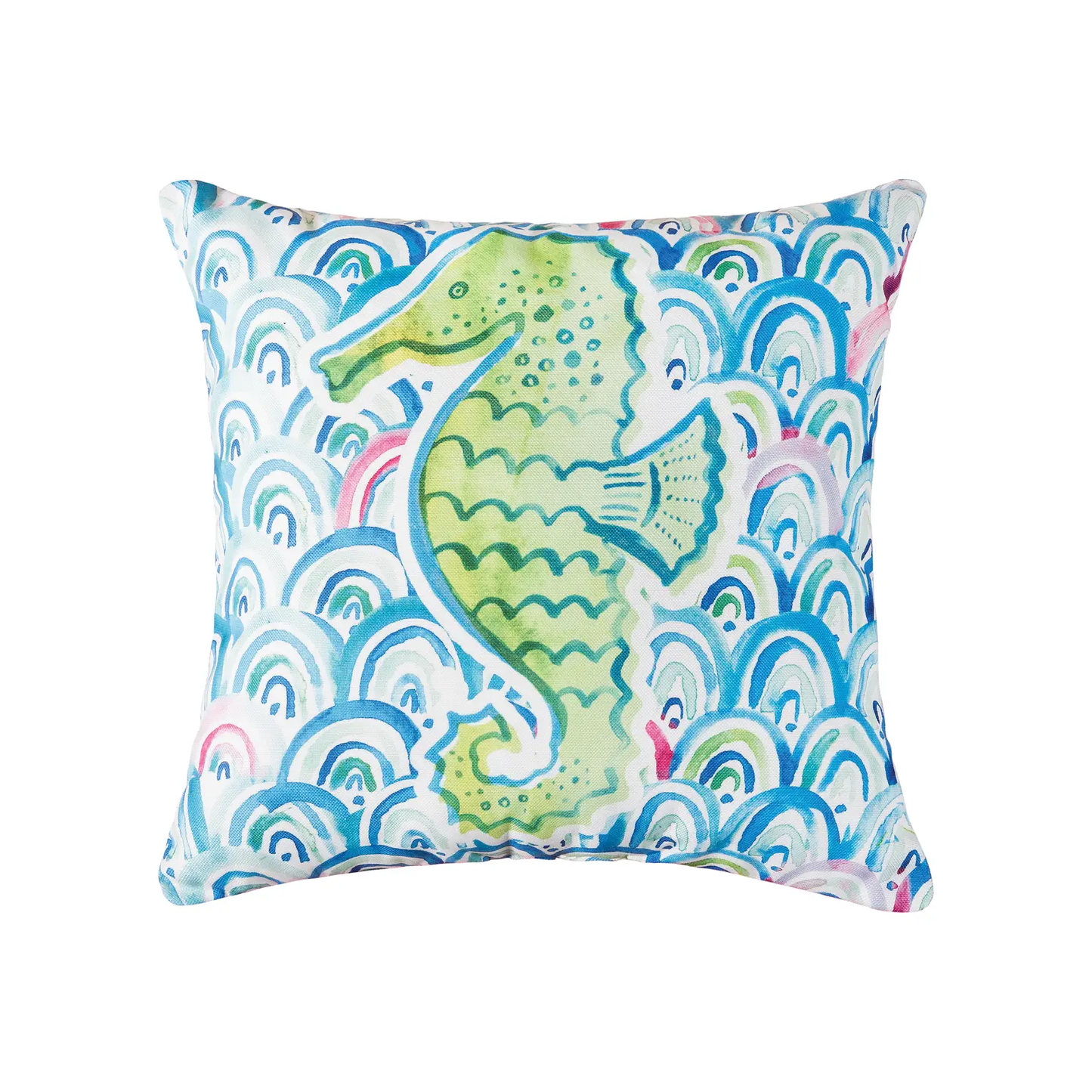 Mermaid Garden Seahorse Indoor/Outdoor Pillow